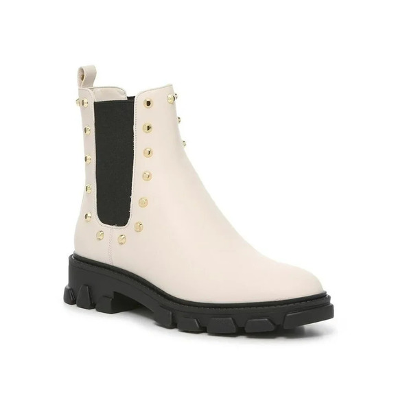 Michael Kors Women's Ridley Cream Studded Chelsea Booties Size 6.5 (MSRP $225) - Picture 1 of 12